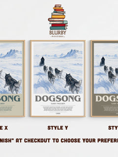 Dogsong bookish print in frame leaning in hallway – young adult wall art