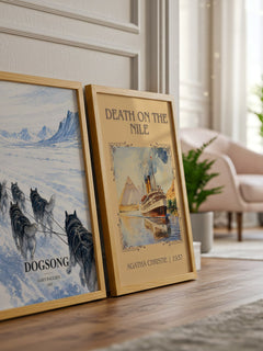 Dogsong watercolour print framed by window – literary home decor
