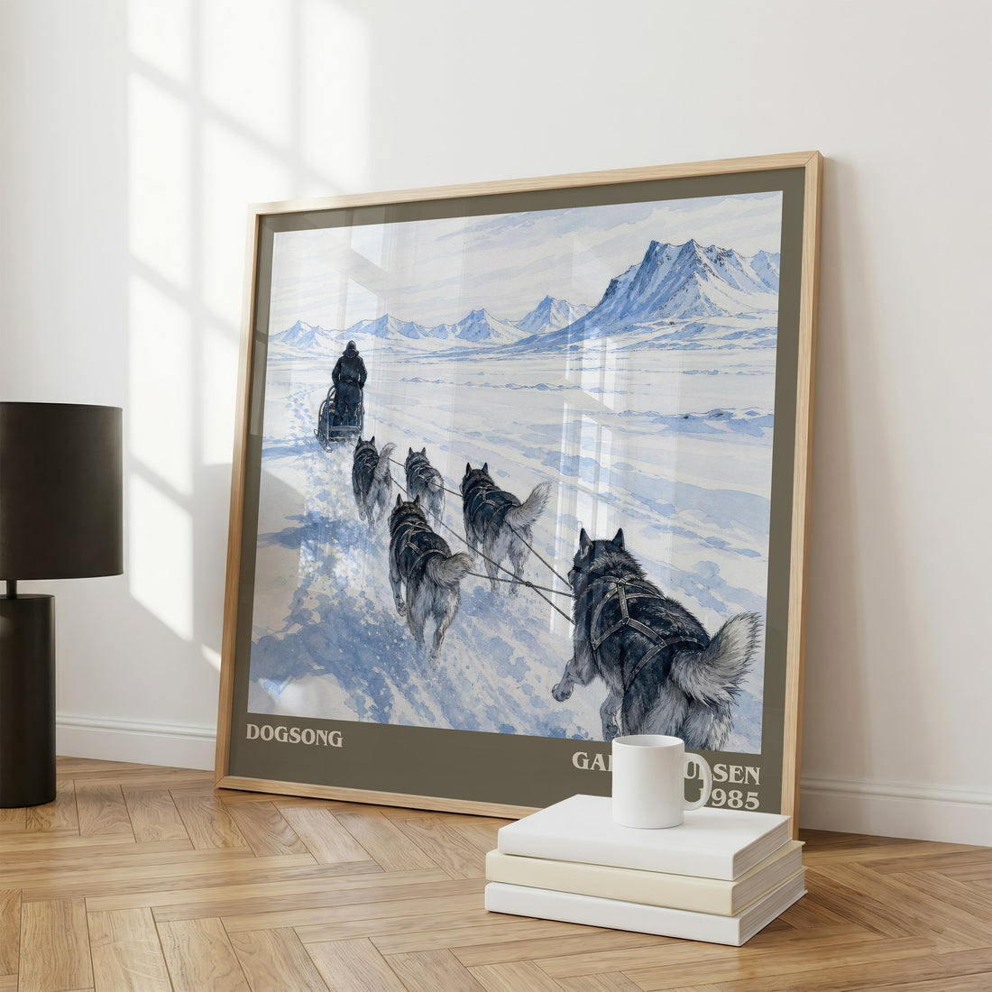 Dogsong literary print framed by window – literary home decor