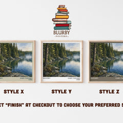 Hatchet literary print in frame leaning in hallway – young adult wall art