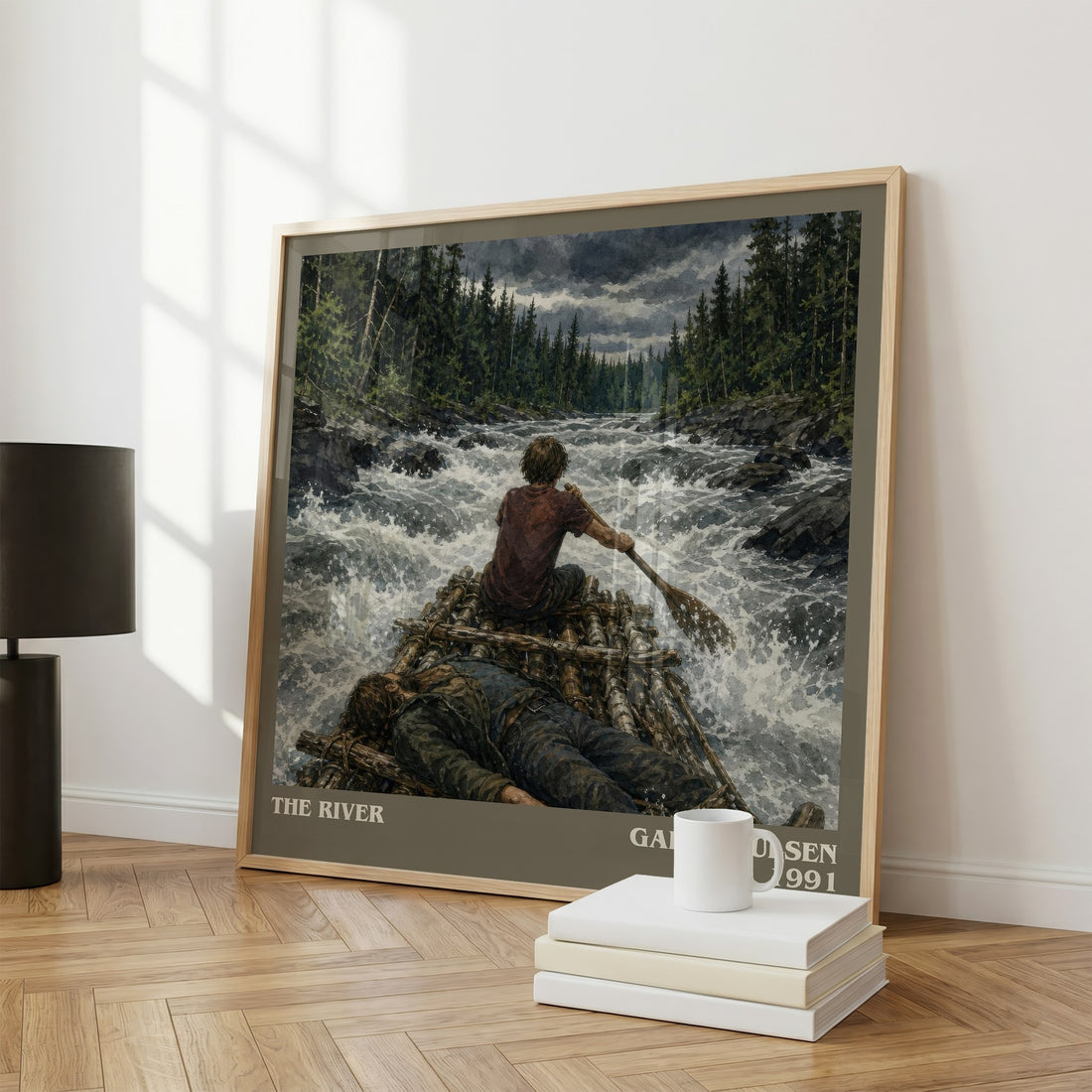 The River literary print framed by window – literary home decor