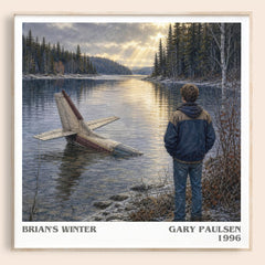 Brian's Winter literary book poster by Gary Paulsen – framed literary art print