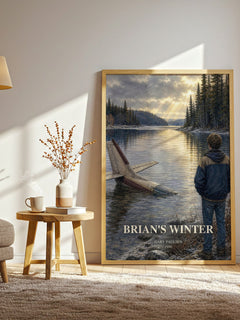 Brian's Winter watercolour print in frame leaning in hallway – young adult wall art