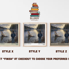 Brian's Winter literary print in frame leaning in hallway – young adult wall art