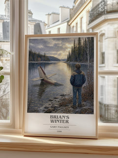 Brian's Winter book cover poster colour and style options – Gary Paulsen book art