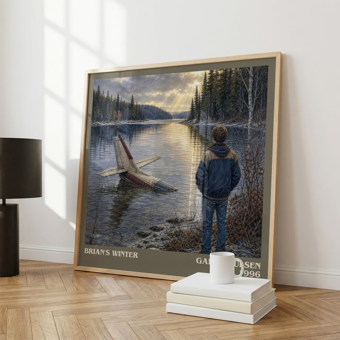 Brian's Winter literary print framed by window – literary home decor