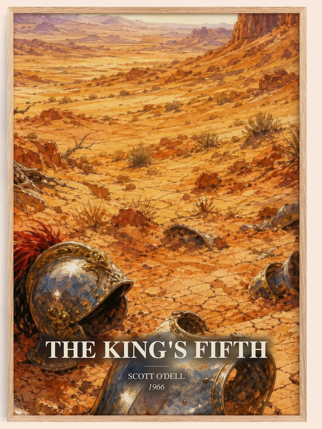 The King's Fifth watercolour book poster by Scott O'Dell – framed literary art print