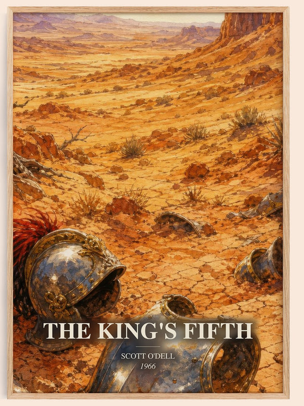 The King's Fifth watercolour book poster by Scott O'Dell – framed literary art print