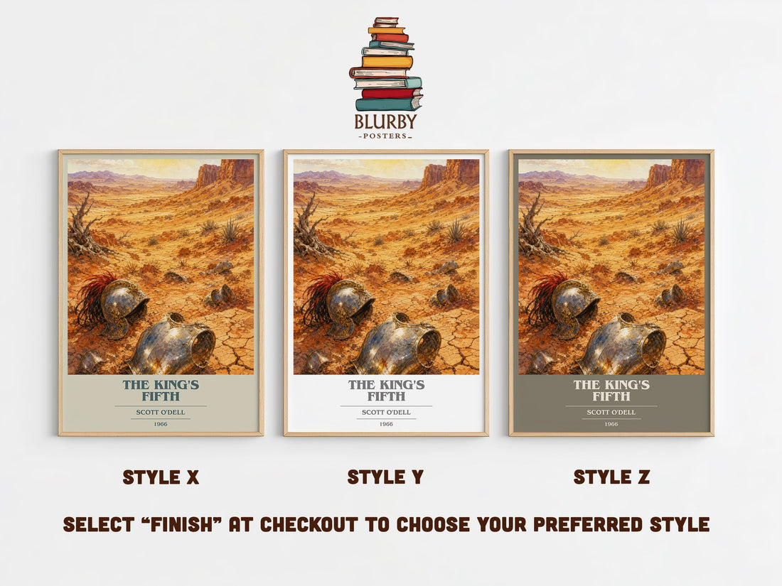 The King's Fifth book cover print in frame leaning in hallway – historical fiction wall art (mockup)