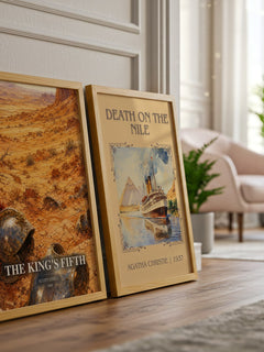 The King's Fifth watercolour print framed by window – literary home decor