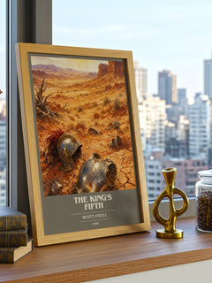 The King's Fifth book cover print framed by window – literary home decor