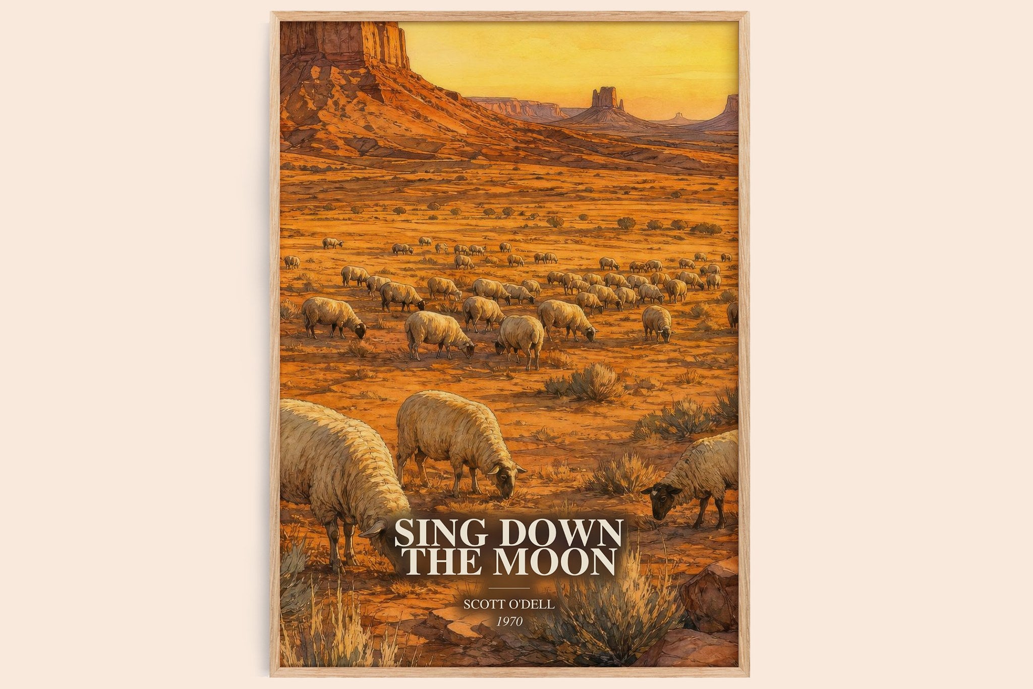 Sing Down the Moon Book Watercolour Illustration by Scott O'Dell
