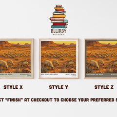 Sing Down the Moon literary print in frame leaning in hallway – historical fiction wall art