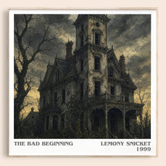 The Bad Beginning literary book poster by Lemony Snicket – framed literary art print