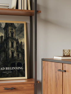 The Bad Beginning book watercolour illustration paper finish options – matte satin gloss
