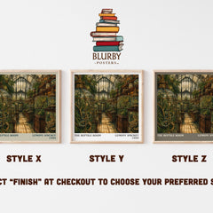 The Reptile Room literary print in frame leaning in hallway – childrens wall art