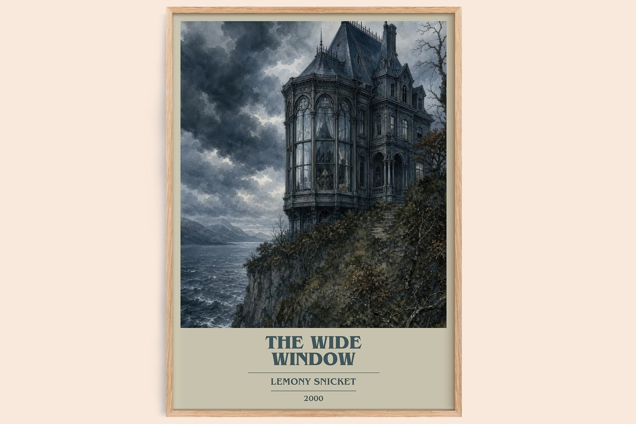 The Wide Window Book Cover Poster by Lemony Snicket