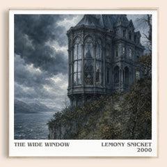 The Wide Window literary book poster by Lemony Snicket – framed literary art print