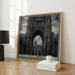 The Austere Academy literary print framed by window – literary home decor