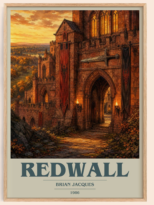 Redwall book cover book poster by Brian Jacques – framed literary art print
