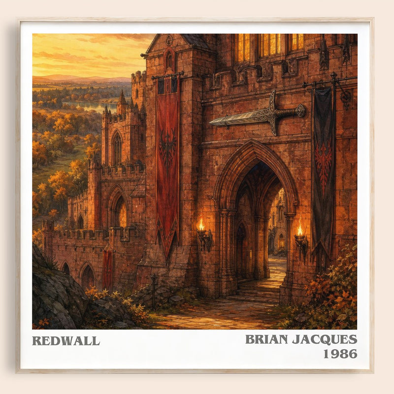 Redwall literary book poster by Brian Jacques – framed literary art print