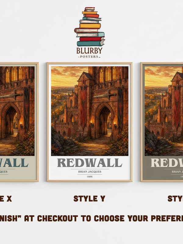 Redwall book cover print in frame leaning in hallway – fantasy wall art
