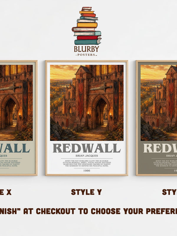 Redwall bookish print in frame leaning in hallway – fantasy wall art