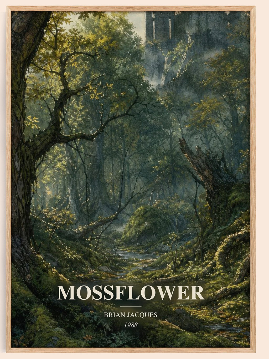 Mossflower watercolour book poster by Brian Jacques – framed literary art print
