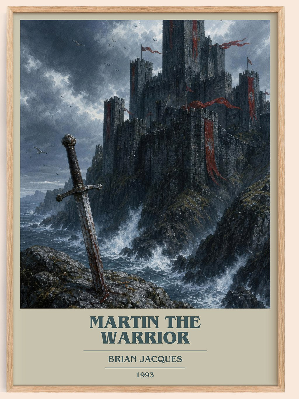 Martin the Warrior book cover book poster by Brian Jacques – framed literary art print