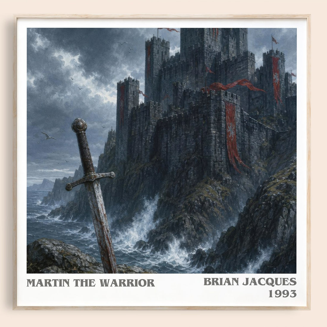 Martin the Warrior literary book poster by Brian Jacques – framed literary art print