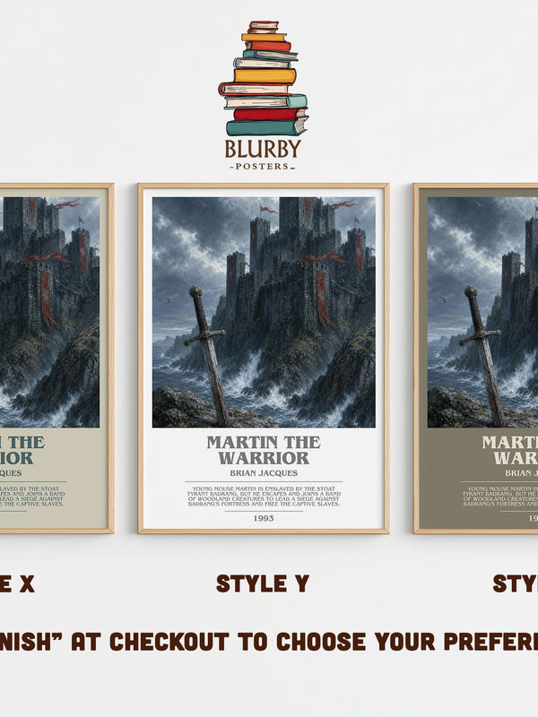 Martin the Warrior bookish print in frame leaning in hallway – fantasy wall art