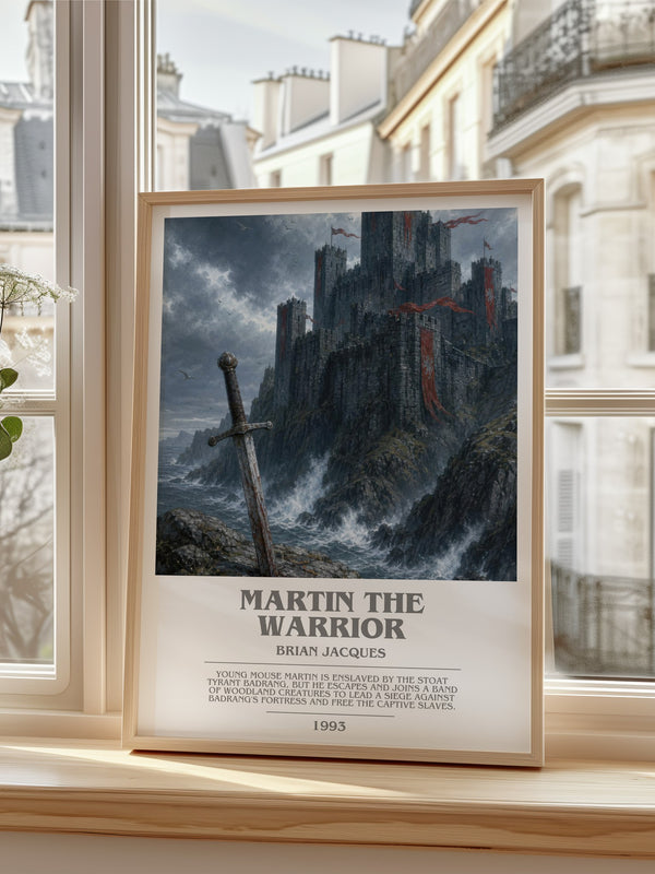 Martin the Warrior bookish poster colour and style options – Brian Jacques book art