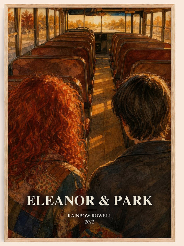 Eleanor & Park watercolour book poster by Rainbow Rowell – framed literary art print