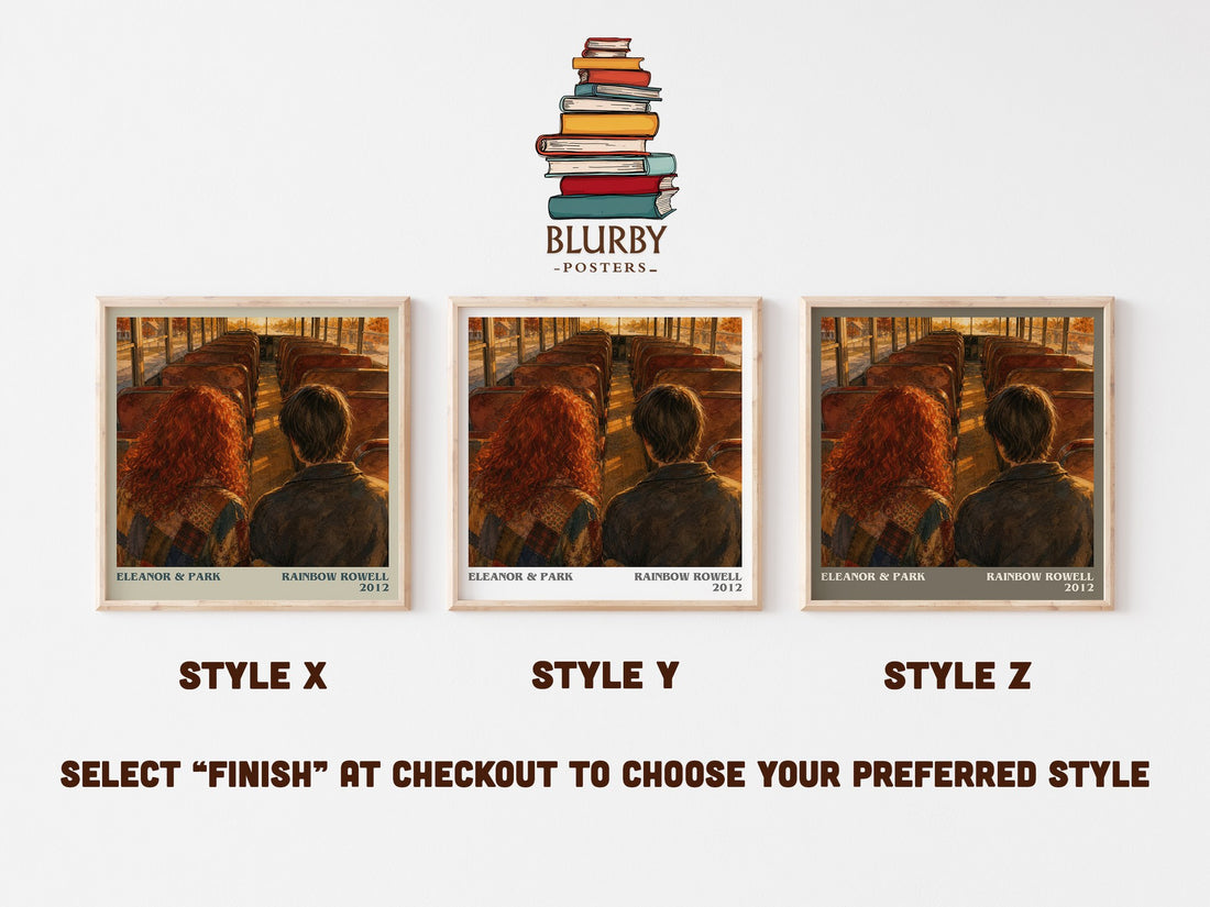 Eleanor & Park literary print in frame leaning in hallway – young adult wall art (mockup)