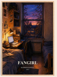 Fangirl watercolour book poster by Rainbow Rowell – framed literary art print