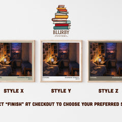 Fangirl literary print in frame leaning in hallway – young adult wall art