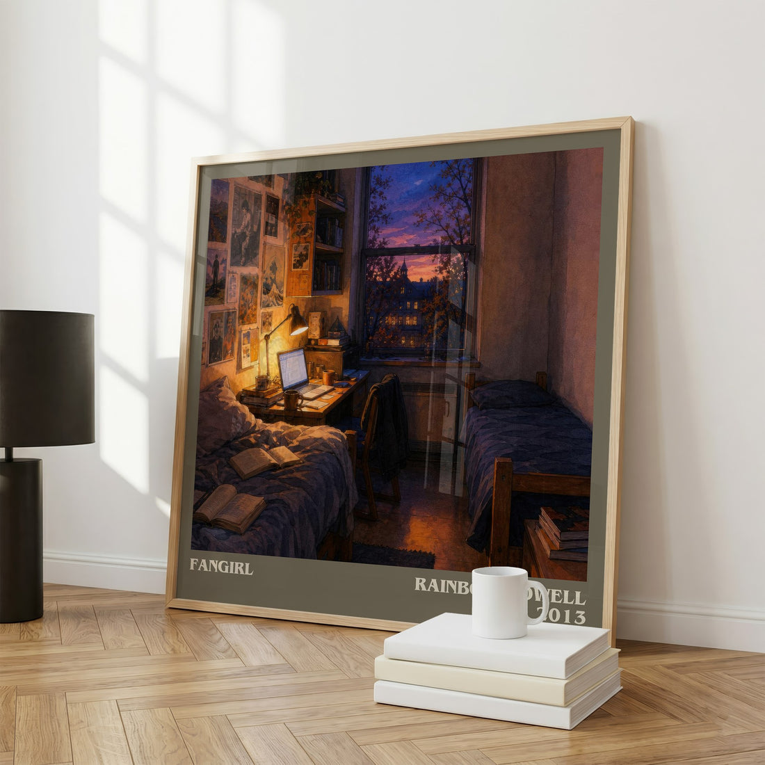 Fangirl literary print framed by window – literary home decor