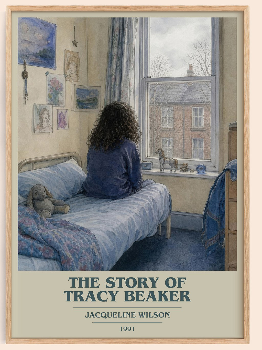 The Story of Tracy Beaker book cover book poster by Jacqueline Wilson – framed literary art print