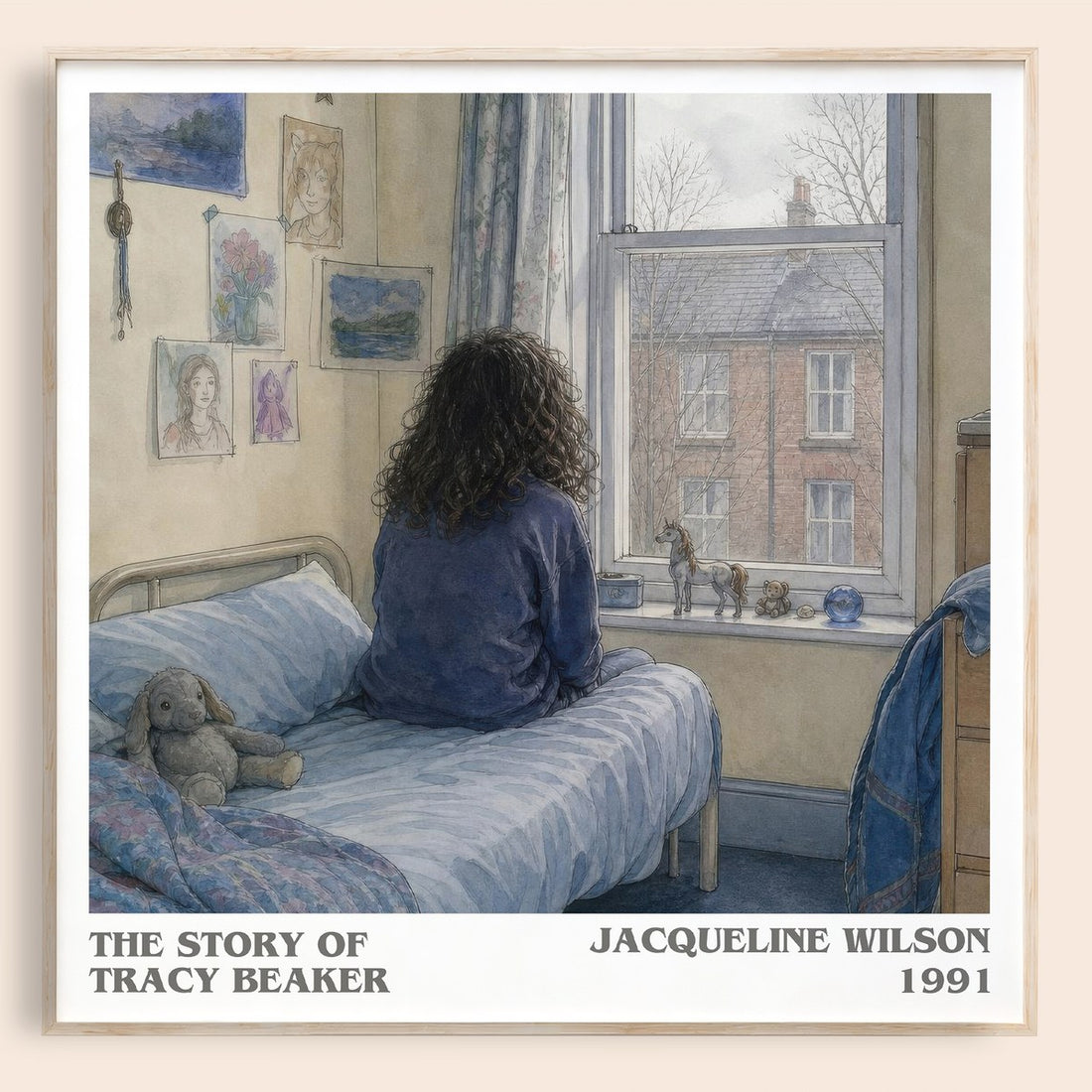 The Story of Tracy Beaker literary book poster by Jacqueline Wilson – framed literary art print