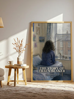 The Story of Tracy Beaker watercolour print in frame leaning in hallway – childrens wall art