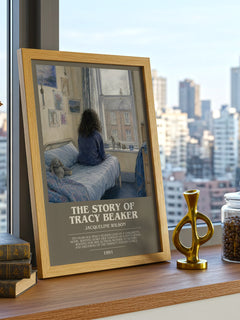 The Story of Tracy Beaker bookish print framed by window – literary home decor