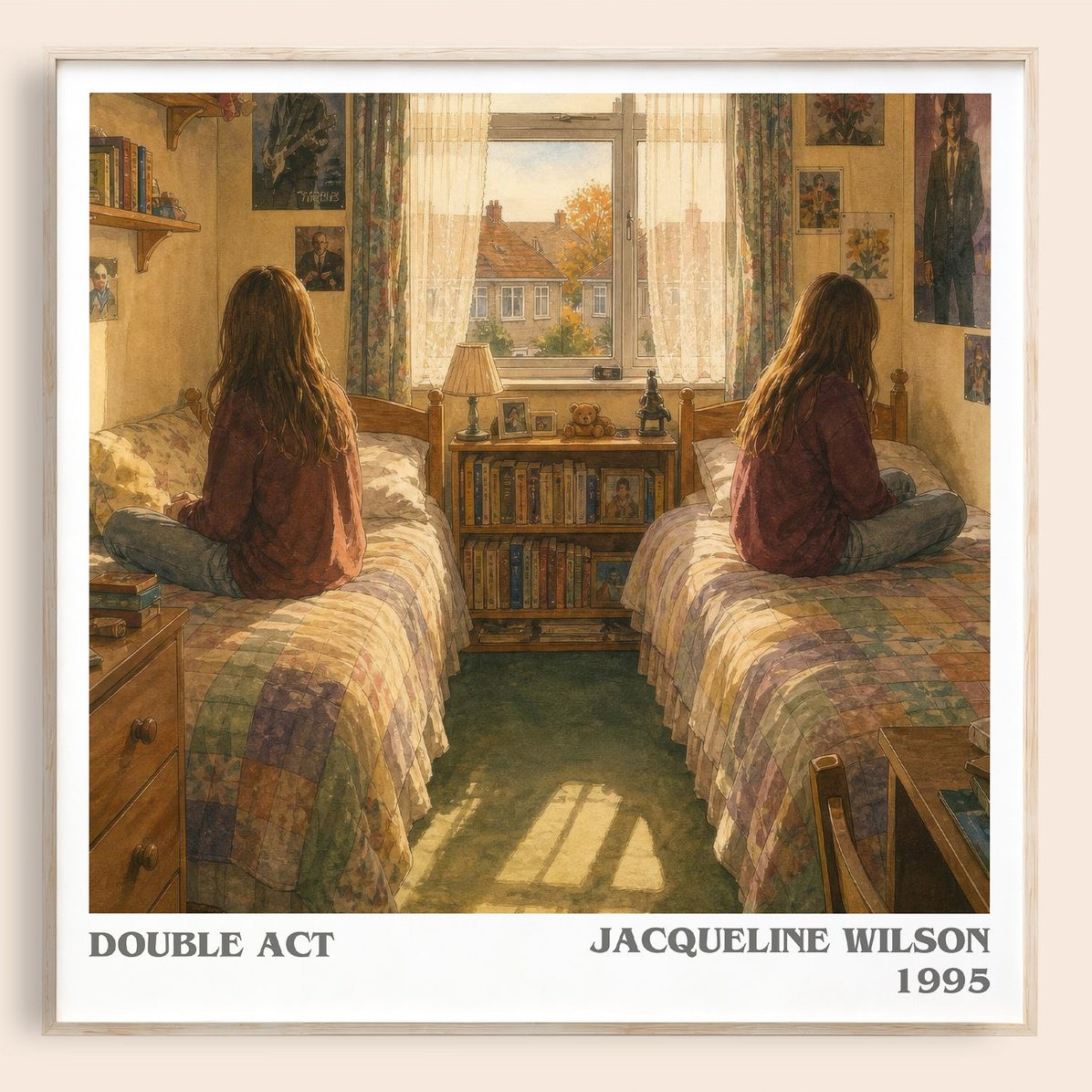 Double Act literary book poster by Jacqueline Wilson – framed literary art print