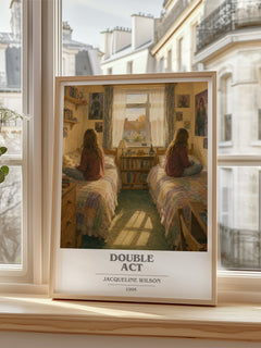 Double Act book cover poster colour and style options – Jacqueline Wilson book art
