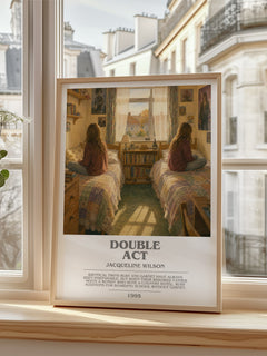 Double Act bookish poster colour and style options – Jacqueline Wilson book art