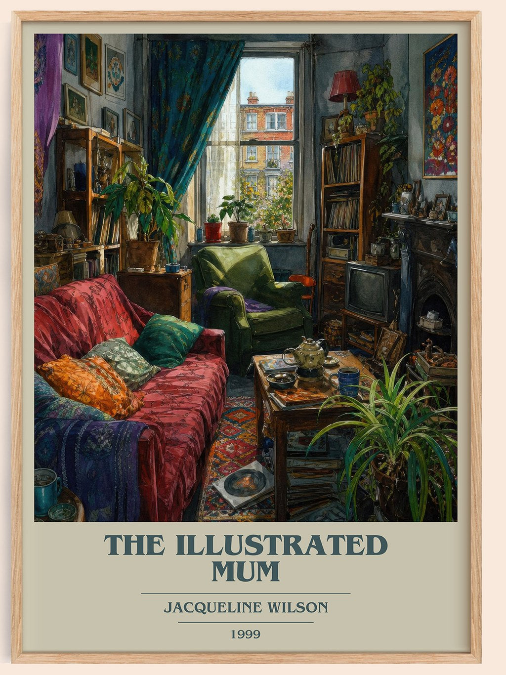 The Illustrated Mum book cover book poster by Jacqueline Wilson – framed literary art print