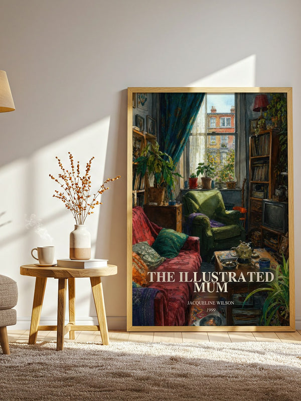 The Illustrated Mum watercolour print in frame leaning in hallway – childrens wall art