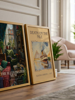 The Illustrated Mum watercolour print framed by window – literary home decor