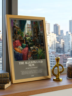 The Illustrated Mum bookish print framed by window – literary home decor