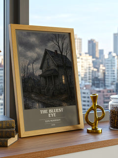 The Bluest Eye book cover print framed by window – literary home decor