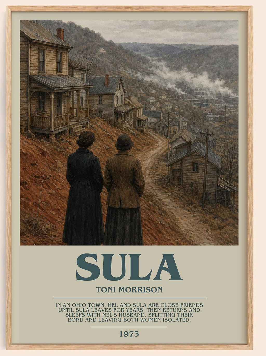 Sula bookish book poster by Toni Morrison – framed literary art print
